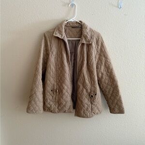 Croft & Barrow Quilted Beige Puffer Jacket